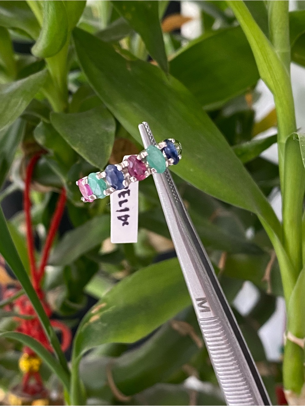925 Sterling Silver Natural Ruby Emerald And Sapphire Ring